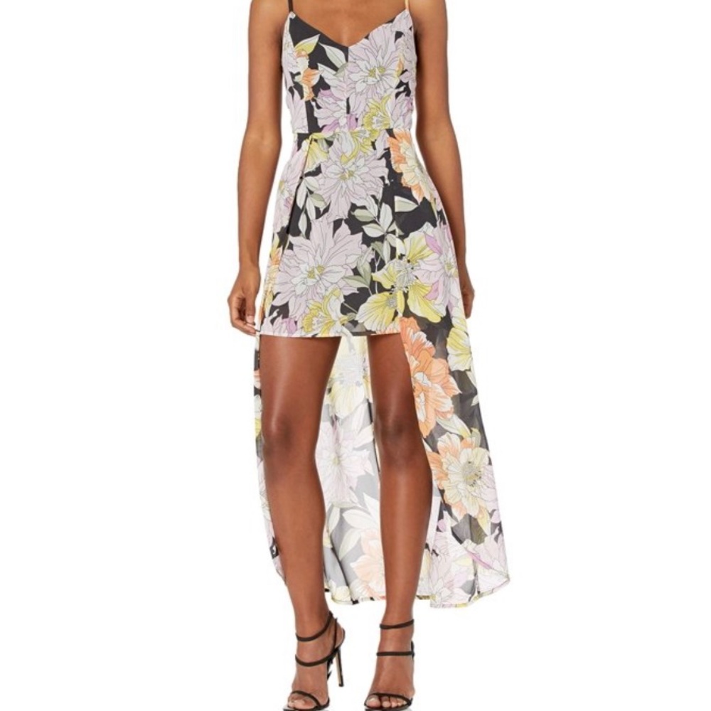 Guess Womens Taryn Skirt-Back Romper, Sumatra Flora Print Black, Large